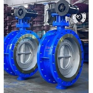 Triple Eccentric Offset Flanged Butterfly Valves Manual Worm Gearbox PN16 25 40