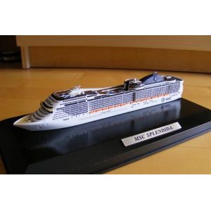 Ivory White MSC Splendida Cruise Ship Model Speed Boats With ABS Hand Carving