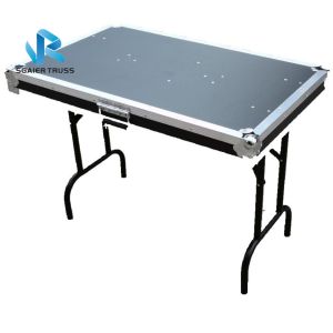 Black Laptop Dj Flight Case Desk With Fold Out Legs