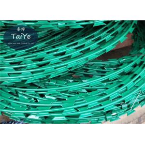 Electric Galvanized PVC Coated Razor Wire With Sharp Blade Garden Security