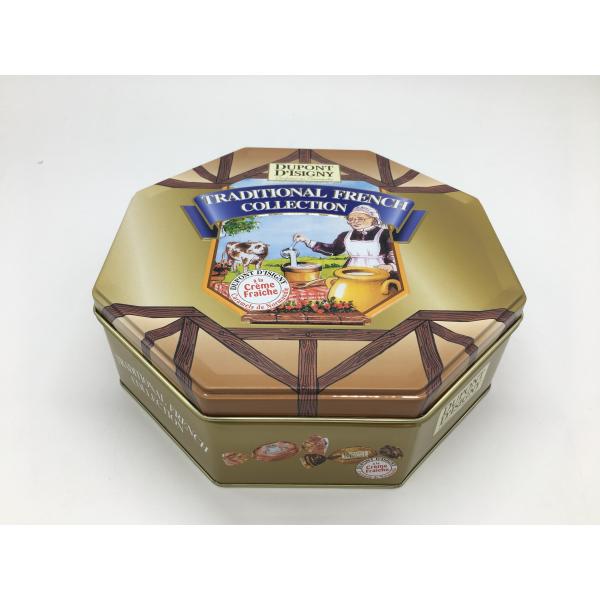 Quality Full 3D Embossed Octagon Custom Candy Tins / Metal Tin Box With Food Grade Tray wholesale