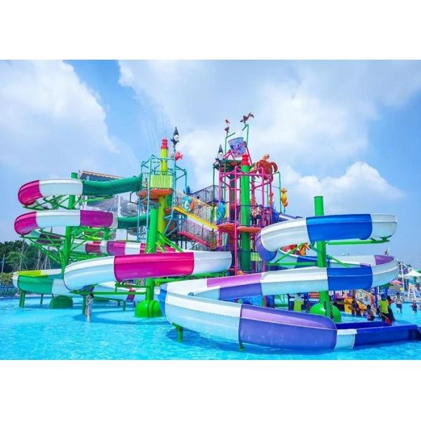 Mix Color 2000sq.m 5m Spiral Water Slide For Children