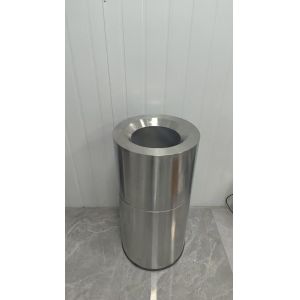Black Stainless Steel Hotel Trash Can with Rolling Cover and Pressing Type in