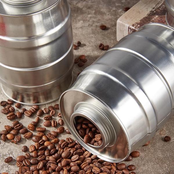 Quality Cylindrical Coffee Tin Cans , Coffee Tin Canisters Empty Tin Box With Valve wholesale