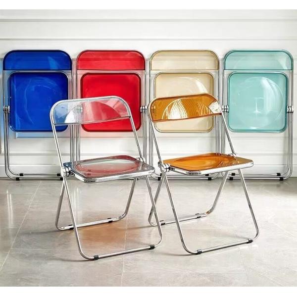 Quality Modern Acrylic Stackable, Plastic Folding Dining Room Armless Home Comfortable Event Chair, Clear, Transparent wholesale