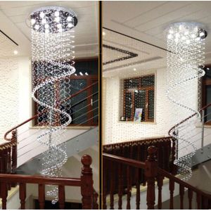 Modern LED K9 Crystal Chandelier villa luxury Crystal large pendant light(WH-NC