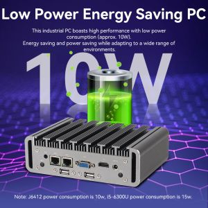 Intel Celeron J6412 And Core i5-6200U Mini PC Fanless Industrial Support OEM And