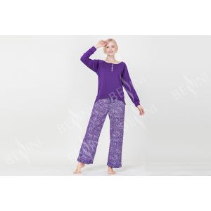 Fashionable Violet Womens Pyjama Sets Long Sleeve Top Australian Design