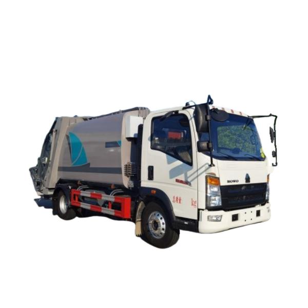 Quality Manual Transmission Sinotruk Howo Garbage Truck Post-loading Truck with Weichai 140 HP Compression Euro 4 wholesale