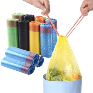 Household Drawstring Trash Bags Garbage Plastic Bag With Own Logo and Customized