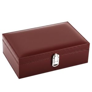 Elegant Leather Watch Case Box 3 Watch Capacity For Storage
