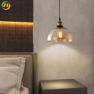 Modern Amber LED Glass Pendant Light 40 Watt For Home Hotel