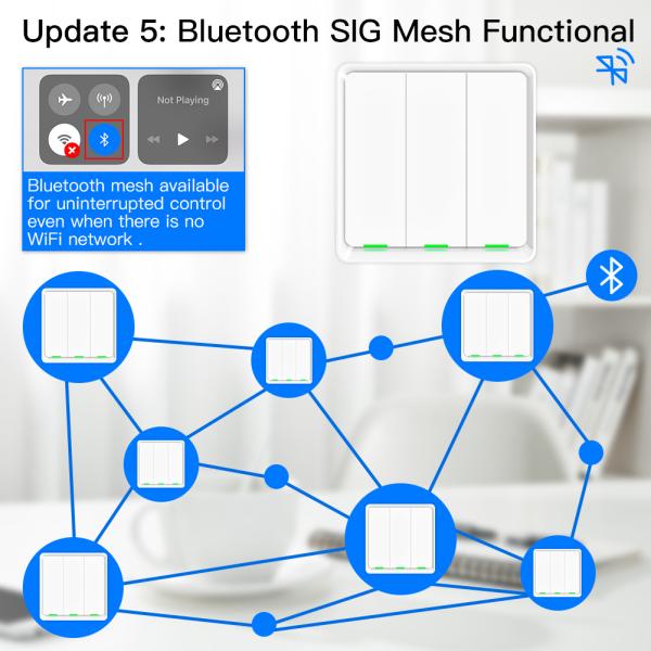 Cheap Smart Switch Work Without Internet Blue tooth Mesh Wireless Remote Control No Wifi Zigbee Required Light Switch Al