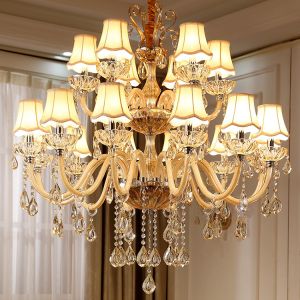 China Modern crystal chandelier lighting Fixtures with lamshade (WH-CY-05) on sale