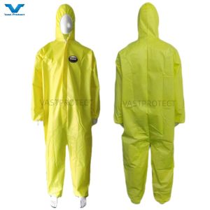 China Fully Closed Type4 Microporous Chemical Proof Industrial Yellow Protective Coveralls on sale