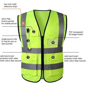 Class 4 Class 3 Class 2 Class 1 Reflective Vest For Bike Riding Mesh Safety
