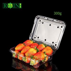 Custom Blister Transparent Reusable Hinged Fruit Clamshell Box Disposable Clear