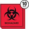 Biohazard Stickers Signs (Pack of 10) | Decals for Labs, Hospitals, and Industrial Use