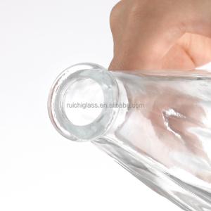 Super Flint Glass Unique Shape 500ml 750ml Liquor Beverage Bottle with Logo and
