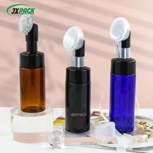 China 100ml  Cosmetic Foamer Bottle PET Skincare Packaging Bottles With Foam Pump / Cleansing Brush on sale