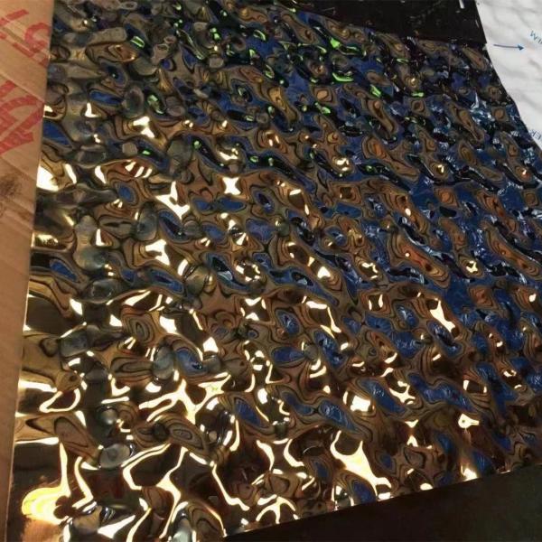 Quality Slit Edge 316L Stainless Steel Panel Sheet 2000mm Mirror Decoration Water Wave wholesale