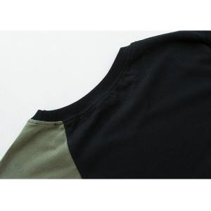 Army Green / Black Mens Trendy T Shirts Plain Dyed Technics With Hem Two Strap
