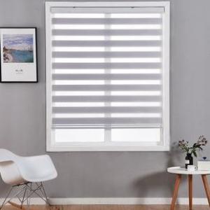 Zebra Dual Roller Blinds Horizontal Pattern For French Windows