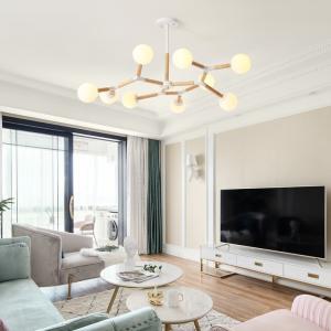 Creative Wooden Chandelier with glass bubble chandelier Sptnik Spider Chandelier