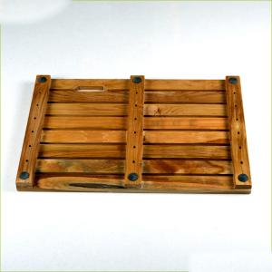 Space Saving Anti Slip 3.6cm Thickness Teak Bathroom Floor Mat