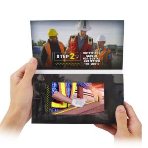 5 Inch digital lcd tft screen video brochure catalogue custom print LCD brochure