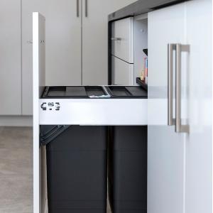 White Flat Lacquer Kitchen Cabinet Small Modular Design Modern