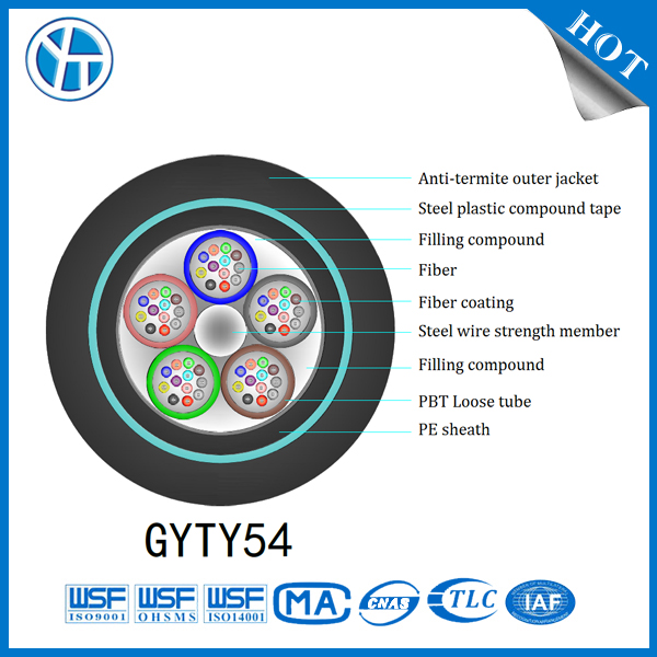 Gyty54 Anti Rodent Fiber Optic Cable 2-72core Outdoor Use