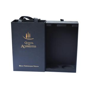 Double drawer style custom red wine gift box packaging paper box portable