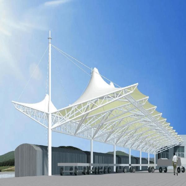 Quality Prefabricated PVC Tensile Structure White Tension Fabric Awnings wholesale