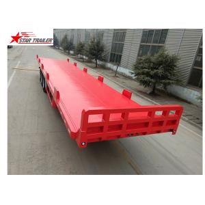 13 Meters 3 Axles Commercial Flatbed Trailer With Dual Line Brake System