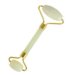 Cheap 14.5cm Anti Aging Therapy Double Jade Roller Green Aventurine Face Roller for sale