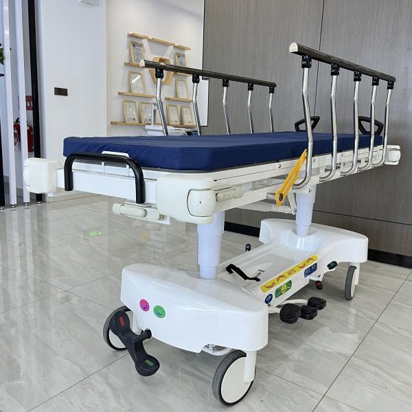 Height Adjustable Hydraulic Emergency Stretcher 2 Layers Hospital Patient