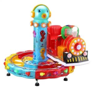 Cheap Amusement Park Arcade Carousel Kiddie Ride With Rail Trackless Train for sale