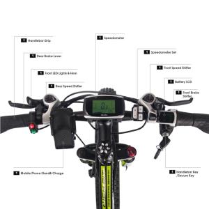 US EU STOCK Rich Bit 012 Fat Tyre Hybrid E Bike For All Terrain 1000w 48v 12.5ah