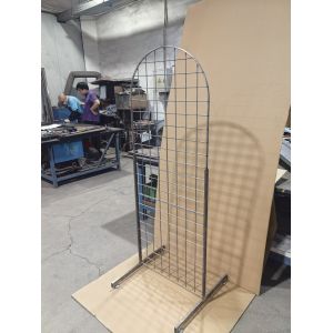 GRID DISPLAY STAND WITH AN ARCHED TOP DESIGN, 65” H x 24” W x 24” D