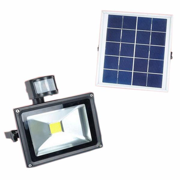 Camping hiking portable rechargeable Led flood light with solar panel PIR sensor