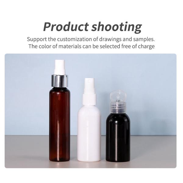 60ml Plastic Cosmetic Bottles Brown Eye Dropper Bottles With PET Collar And Plastic Cap