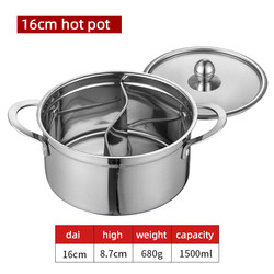 Factory Price Silver Kitchenware Soup Pot Double-flavor Cooking Pot Mini Hotpots