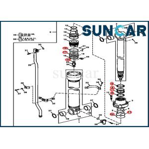 China Wear Resistance FYA00001400 Excavator Arm Sealing Kit 245GLC 230GW Deere Cylinder Kits on sale