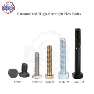 Carbon Steel Fasteners Imperial DIN933 Hex Bolts Boulons M5 M6 M8 M12 Fine