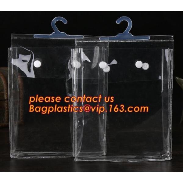 Custom printing eva material underwear cloth garment bag with hanger hook,EVA