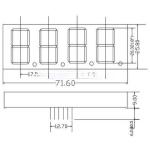 Red Color Epaper Oled Display Module 4 Digits 7 Segment