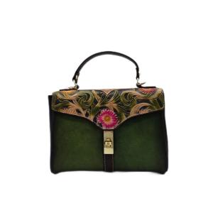 China Embossed Retro Handbags For Girls Real Leather Shoulder Bags With Strap FGRE10 on sale