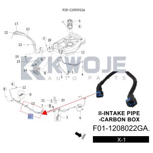 OEM F01-1208022GA II-INTAKE PIPE-CARBON BOX For Jetour Dashing