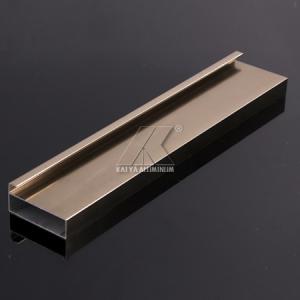China Gold Anodized Aluminium Profile Kitchen , Aluminum Wardrobe Frame Impact Resistance on sale